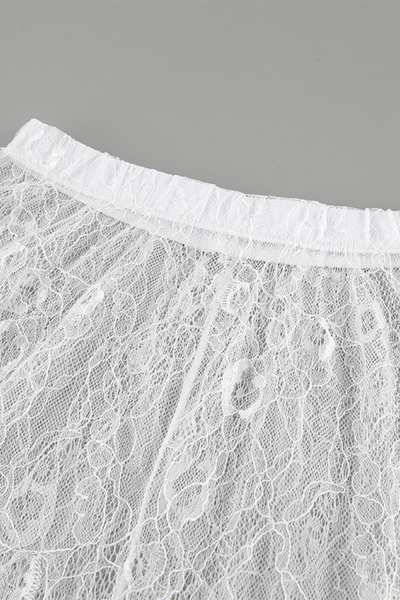 Sexy Lace Hollow Out Loose High Waist Type A Bottoms