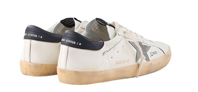 Golden Goose White Silver Dark Blue Super Star (MEN)