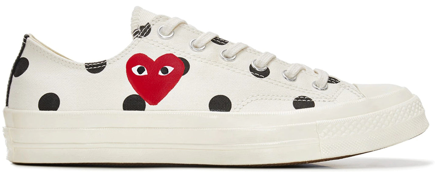 Chuck Taylor All Star 70s Ox Comme des Garcons PLAY Polka Dot White