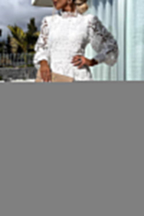 Celebrities Elegant Solid Hollowed Out Half A Turtleneck Waist Skirt Dresses(4 Colors)
