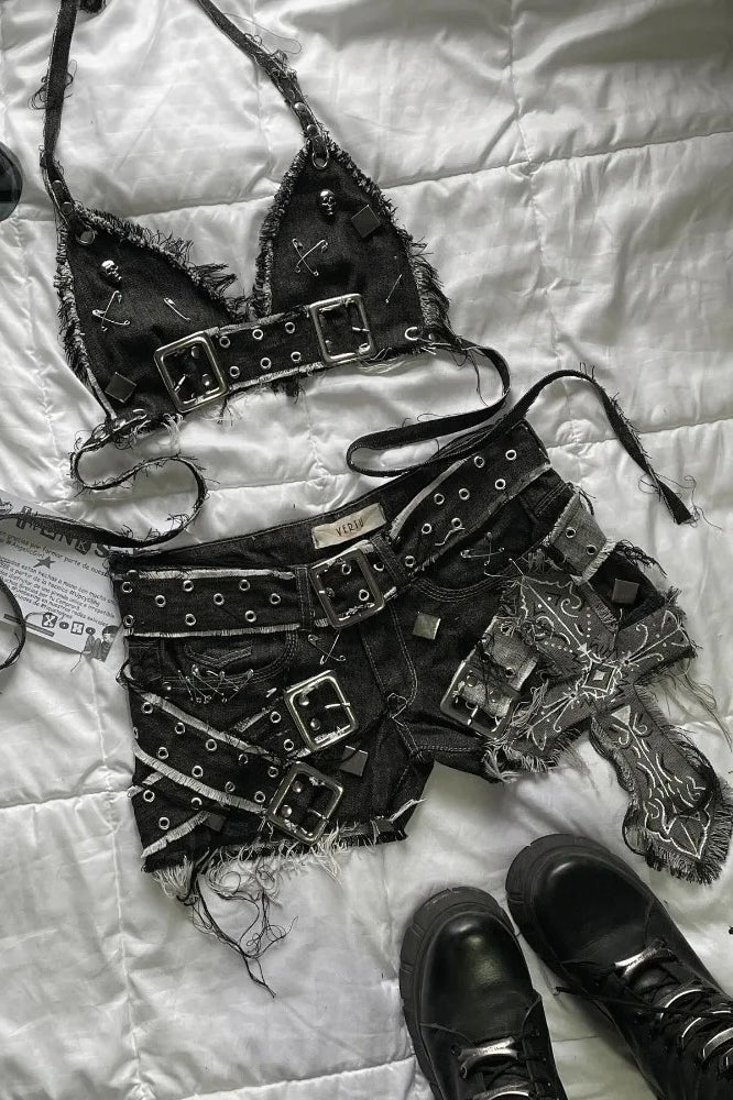 Vintage Gothic Slim Mini Skirt