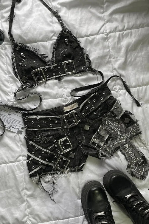 Vintage Gothic Slim Mini Skirt