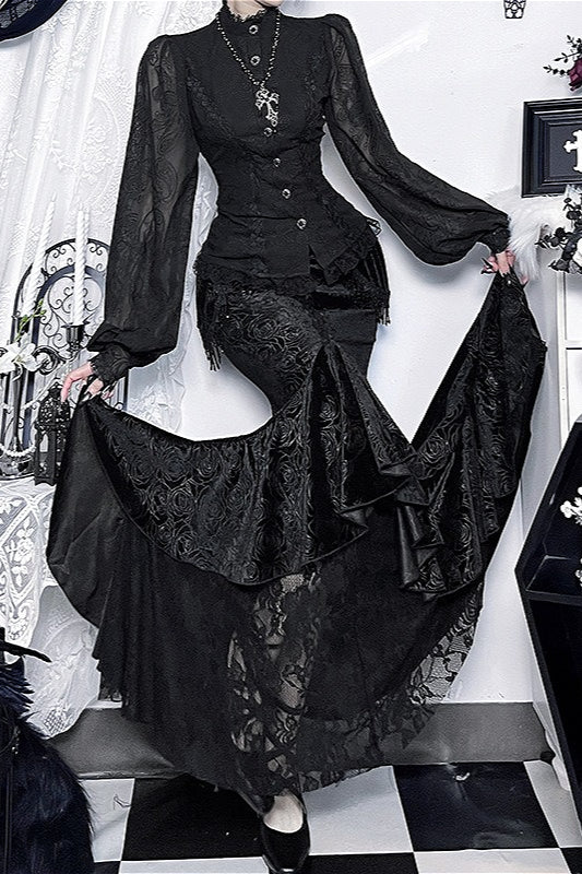 Gothic High Waist Irregular Skirt