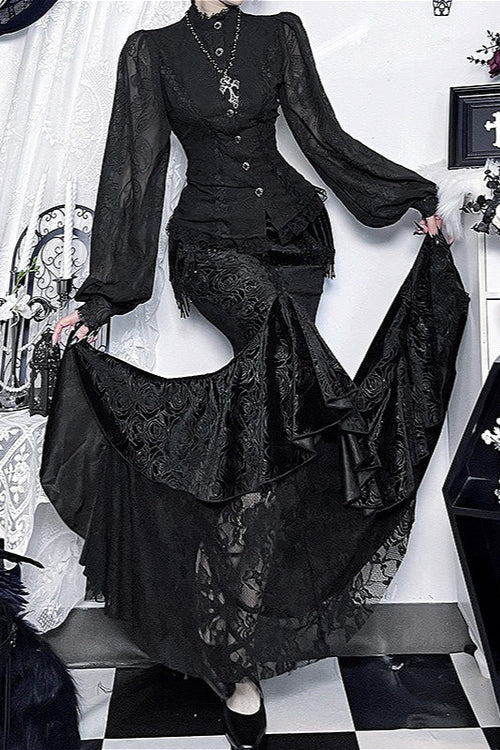 Gothic High Waist Irregular Skirt