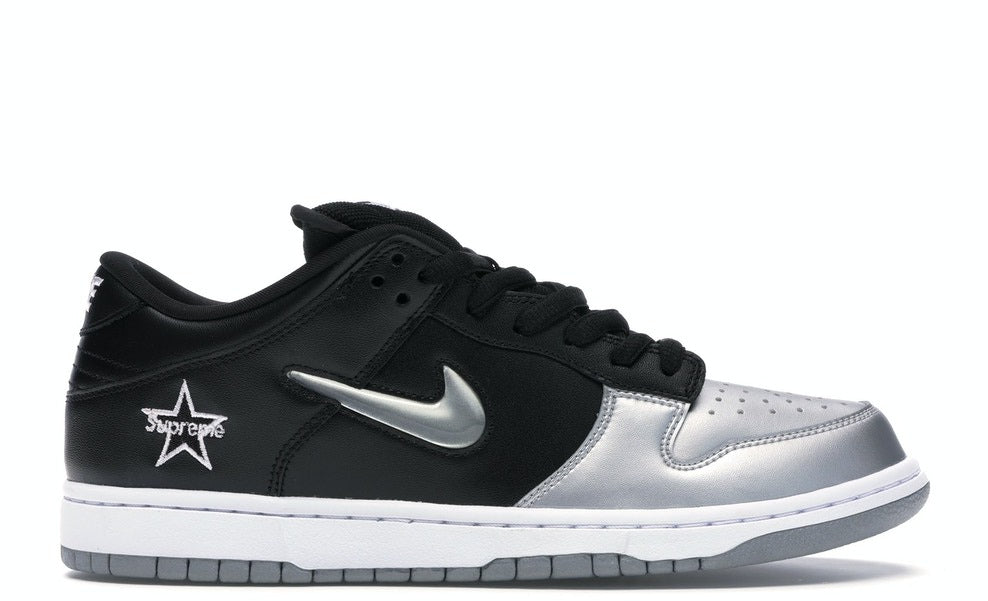 Dunk Low Supreme Jewel Swoosh Silver