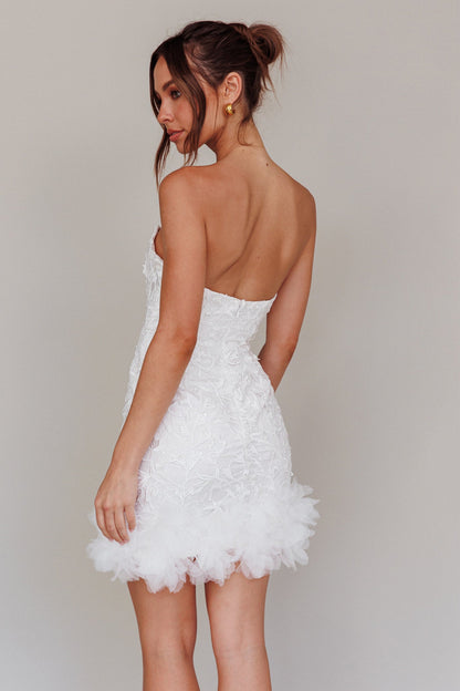 Time Of My Life Applique Mini Dress White