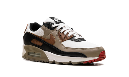 Air Max 90 WMNS "Phantom Black Fire Red Light British Tan" DH8010 005
