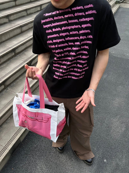 Grocery Bags Creative Parody Platinum Bag Print Woven Bag Fire Over The Net Birkin Fitness Casual Bag