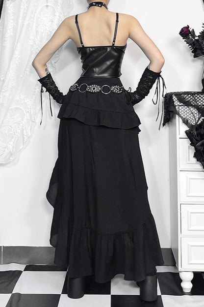 Asymmetrical Drape Hem Mini Skirt