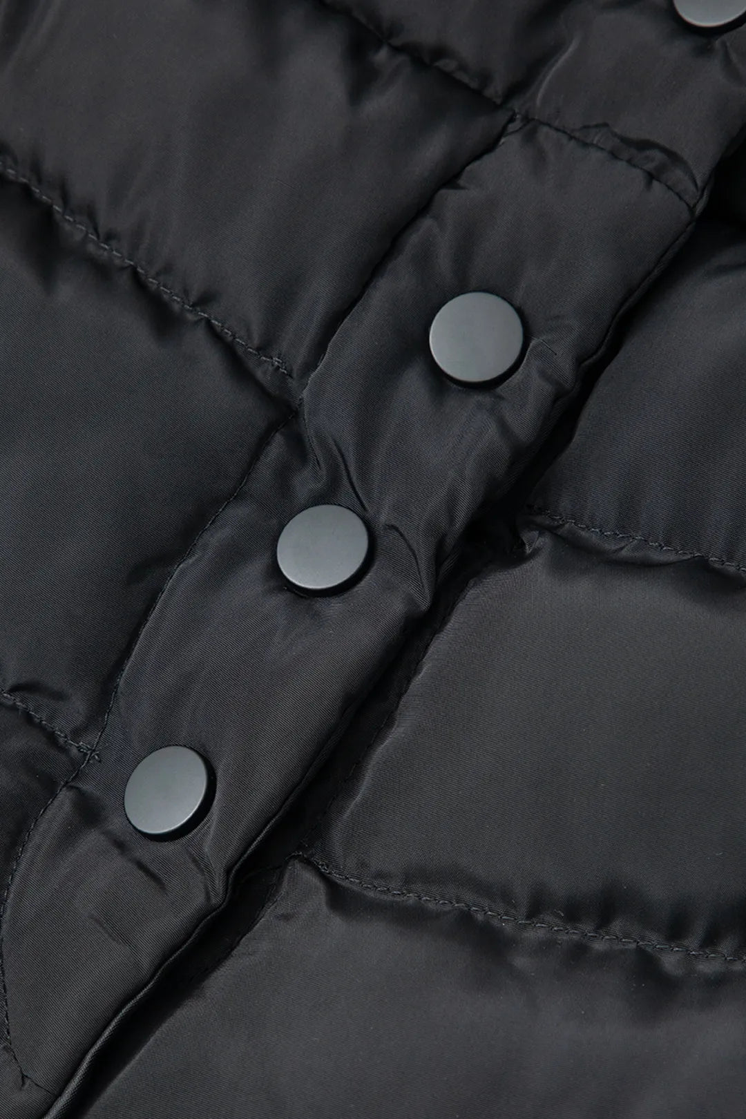 Aily Black Solid Button Up Puffer Mini Skirt