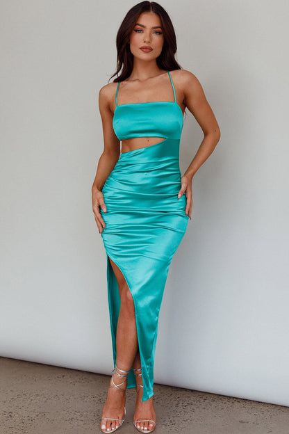 Can't Hardly Wait Cut-Out Midi Dress Green