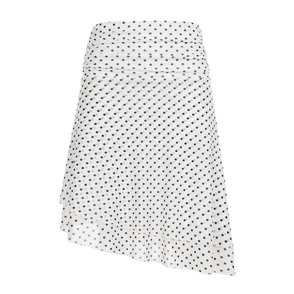 Izel Polka Dot Mesh Midi Skirt