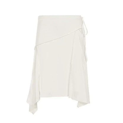 Tristan White Asymmetric Maxi Skirt