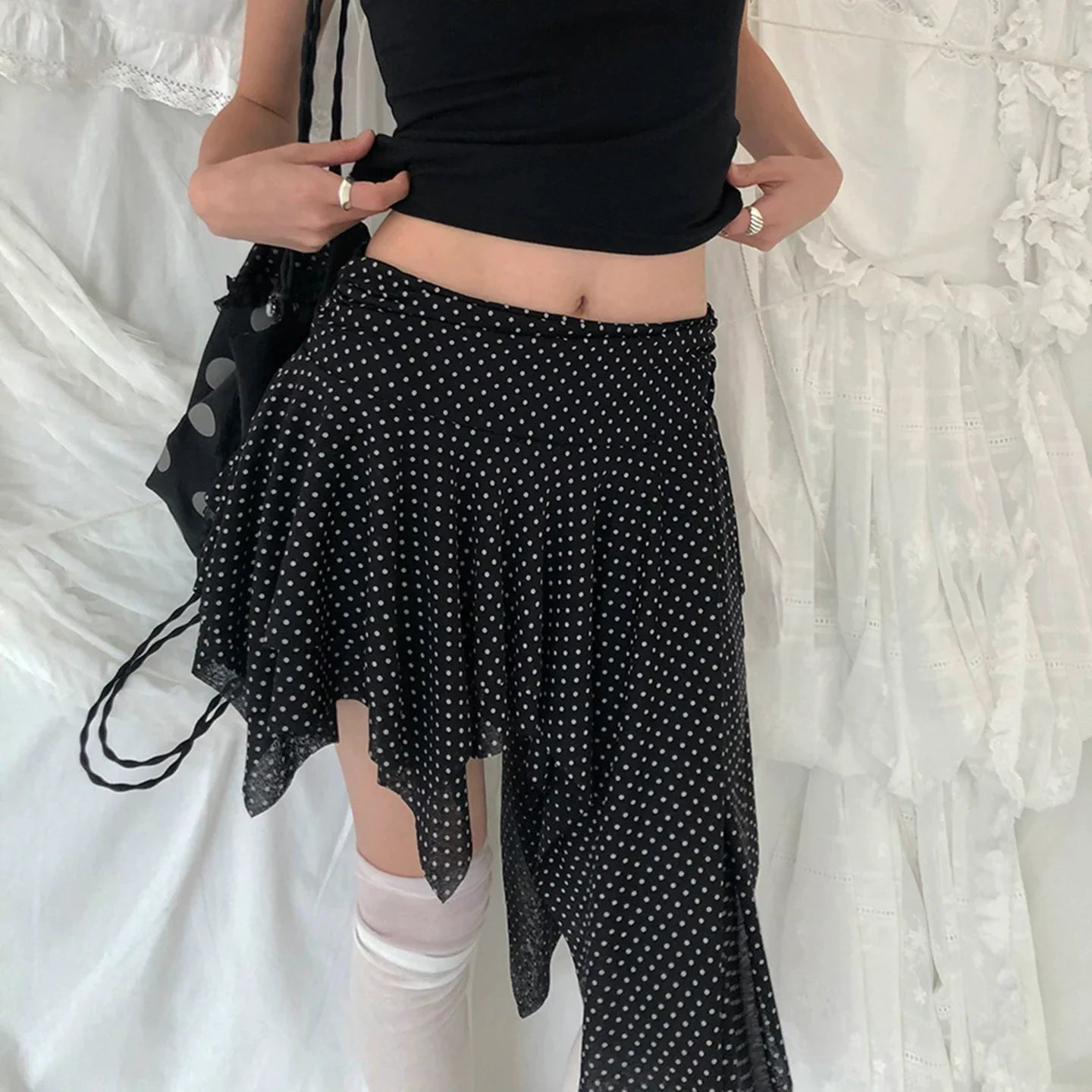 Sephora Asymmetric Polka Skirt