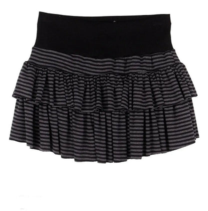 Y2K Low-Rise Contrast Striped Midi Skirt