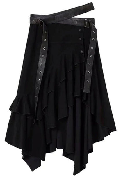 Punk Vintage Apocalyptic Suede Skirt