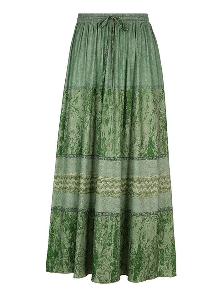 Fairy Vintage Printed Midi Skirt