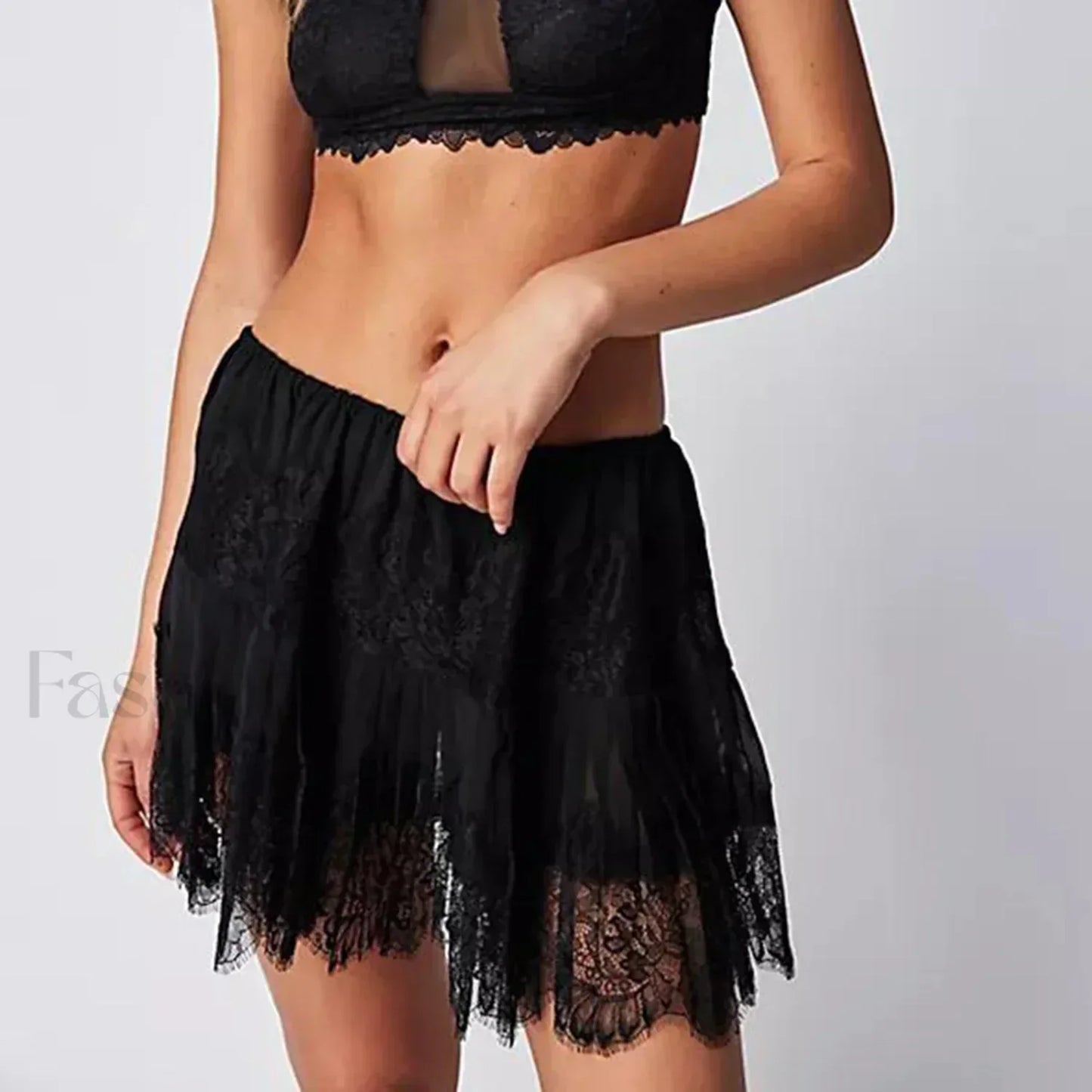 Floral Lace Patchwork Mini Skirt