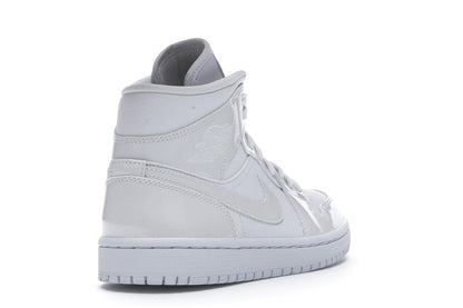 1 Mid Triple White Patent Swoosh (W)