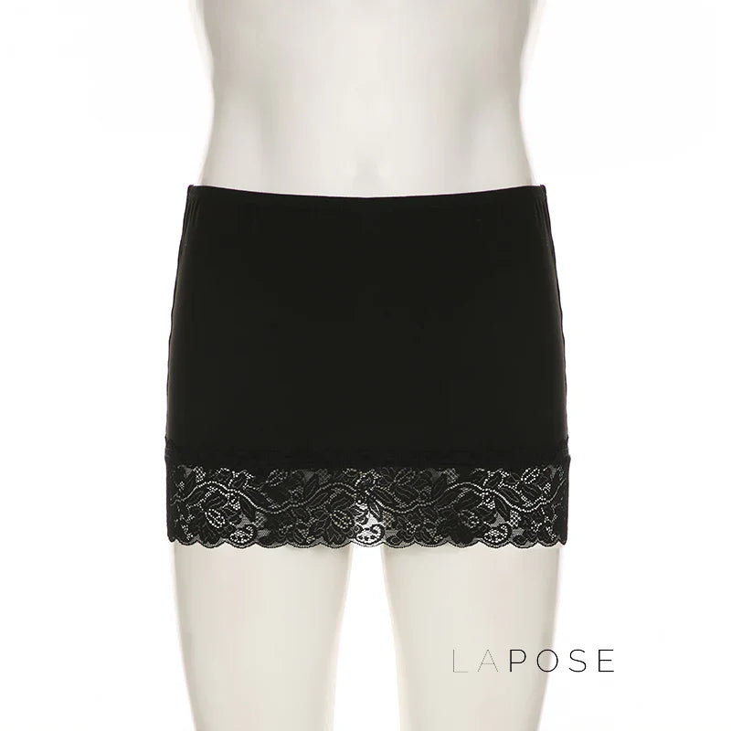 Adalae Bodycon Lace Mini Skirt