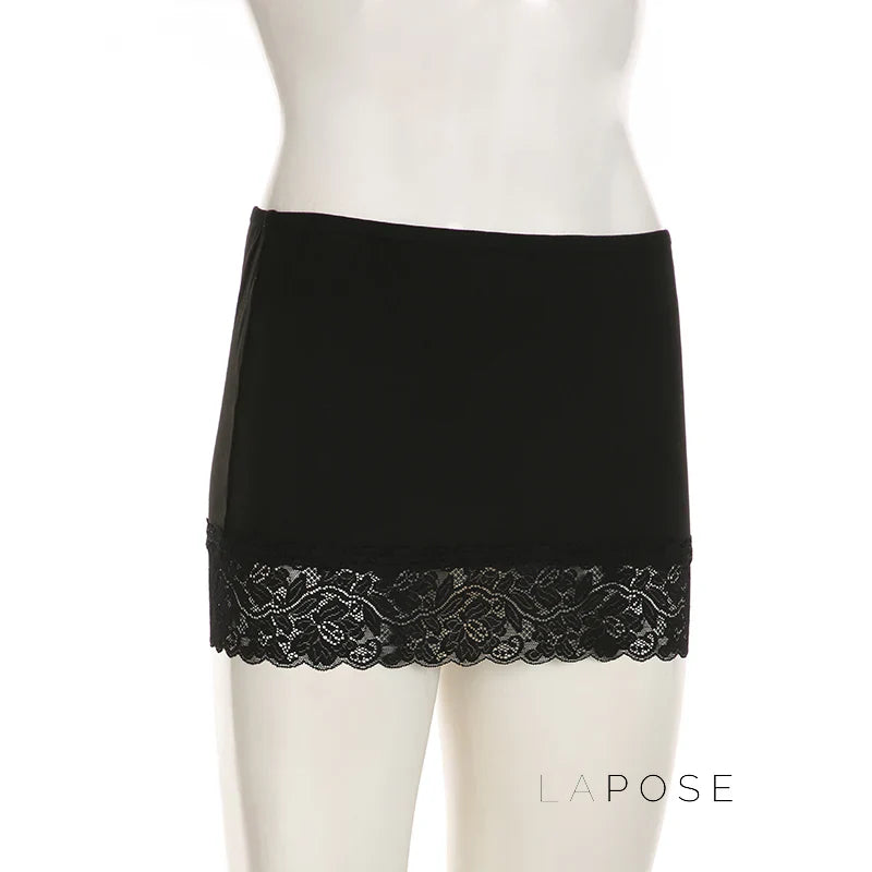Adalae Bodycon Lace Mini Skirt