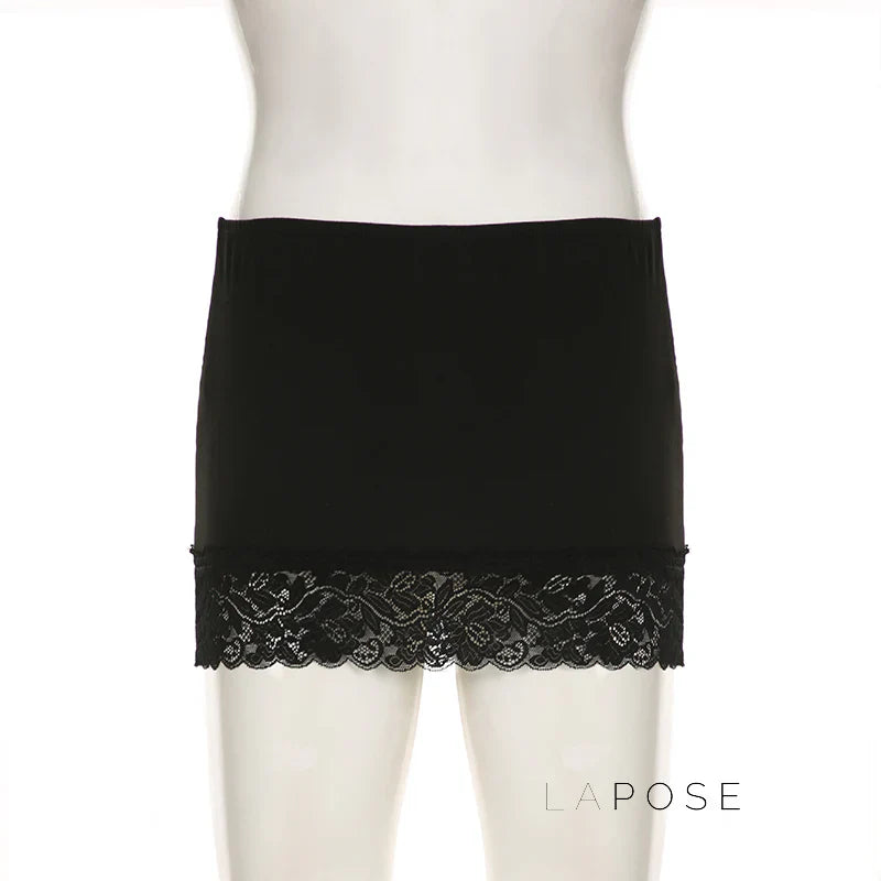 Adalae Bodycon Lace Mini Skirt