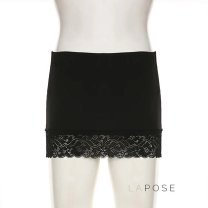 Adalae Bodycon Lace Mini Skirt