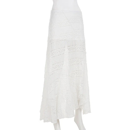 Alianny Eyelet Lace Midi Skirt