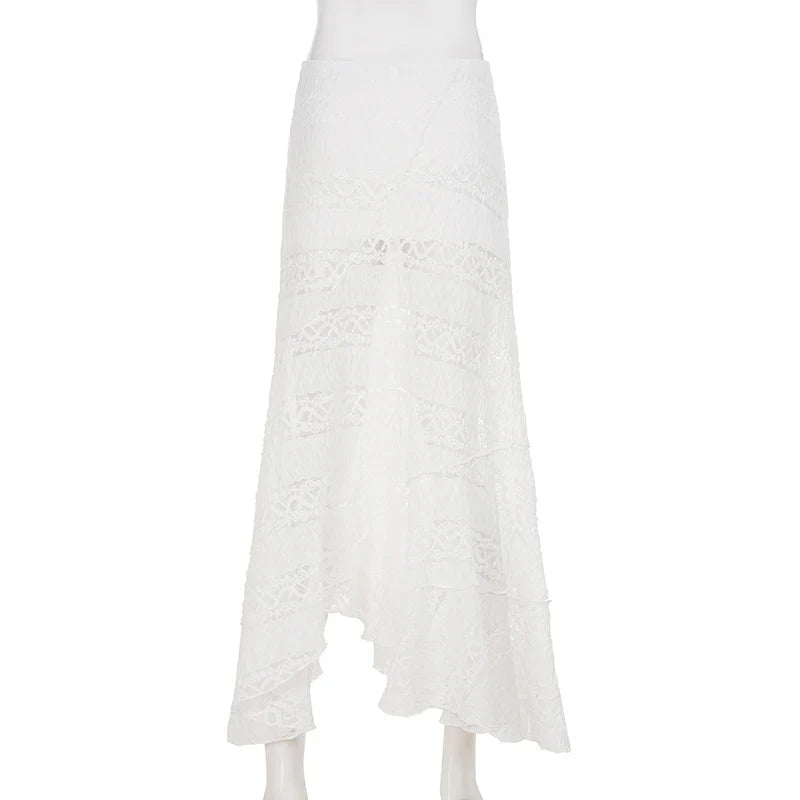 Alianny Eyelet Lace Midi Skirt