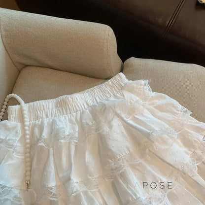 Reagen Tiered Bow Mini Skirt