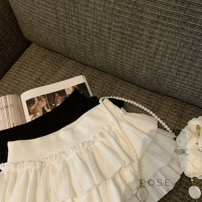 Sania A-Line Tiered Mini Skirt