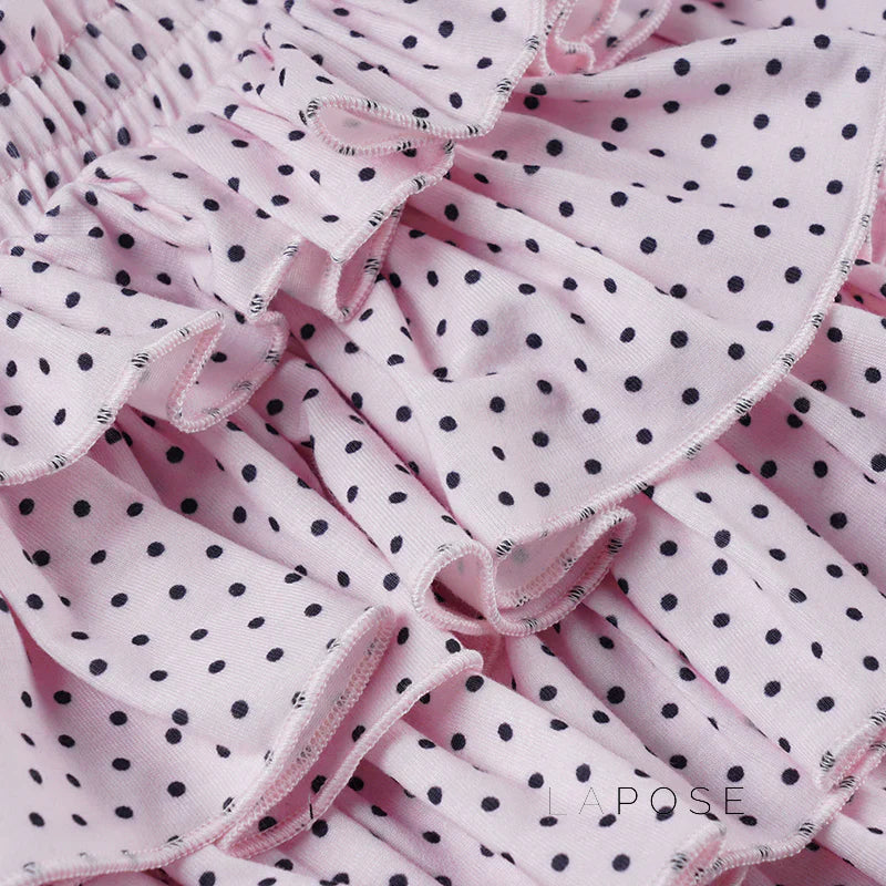 Ziona Polka Dot Ruffle Mini Skirt