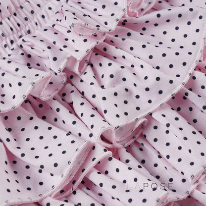 Ziona Polka Dot Ruffle Mini Skirt