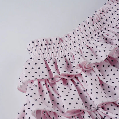 Ziona Polka Dot Ruffle Mini Skirt