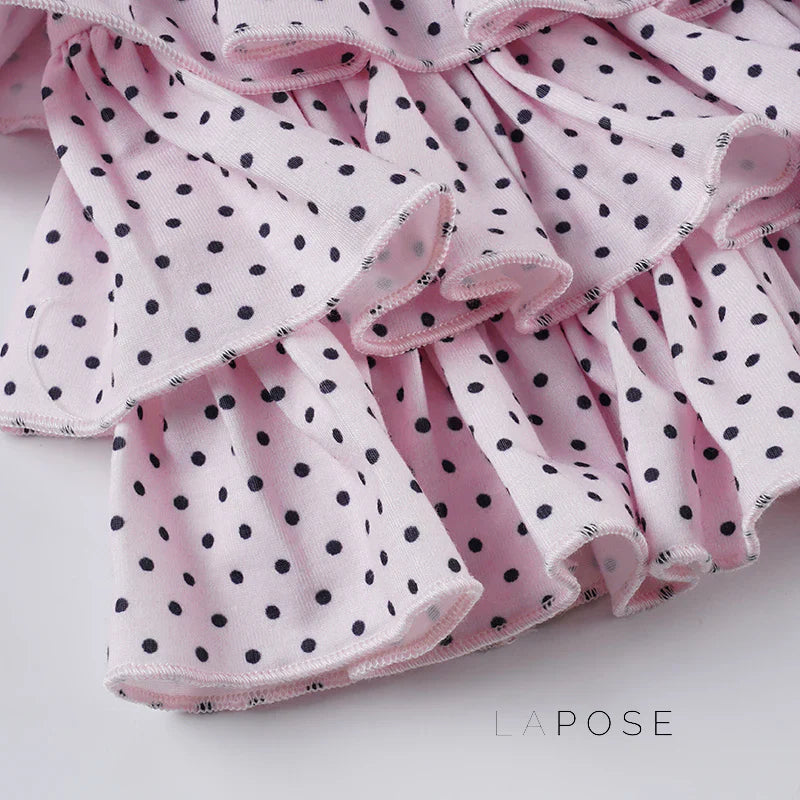 Ziona Polka Dot Ruffle Mini Skirt
