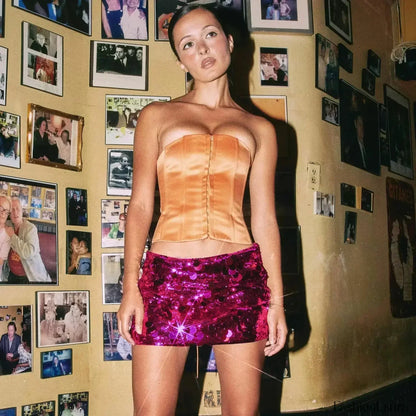 Shiny Sequined Beach Skirt