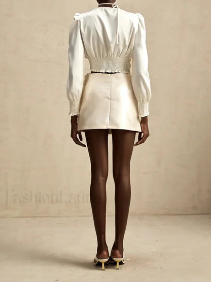 Spliced Appliques Party Skirt