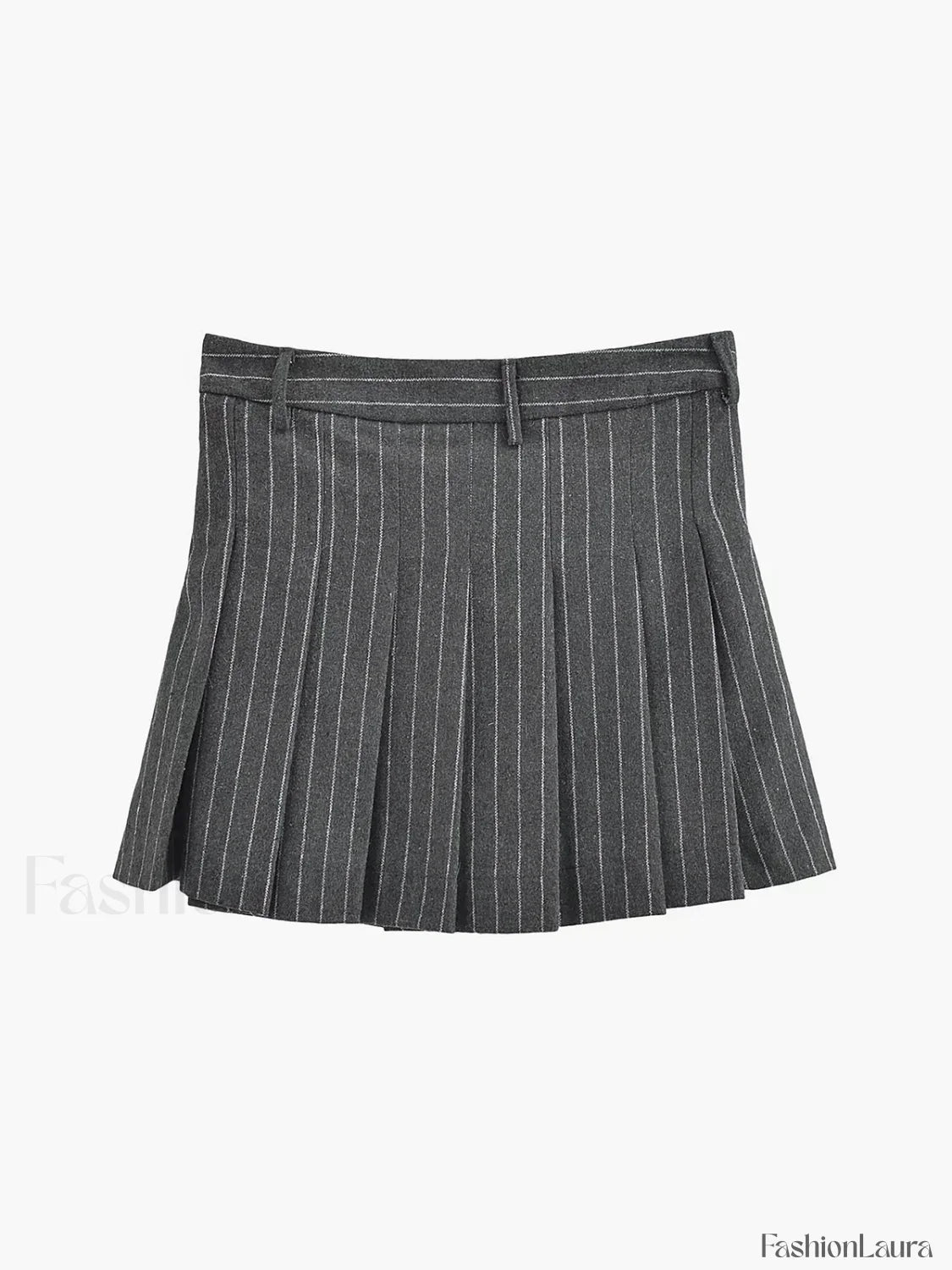 Stripe Pleated Graceful Mini Skirt