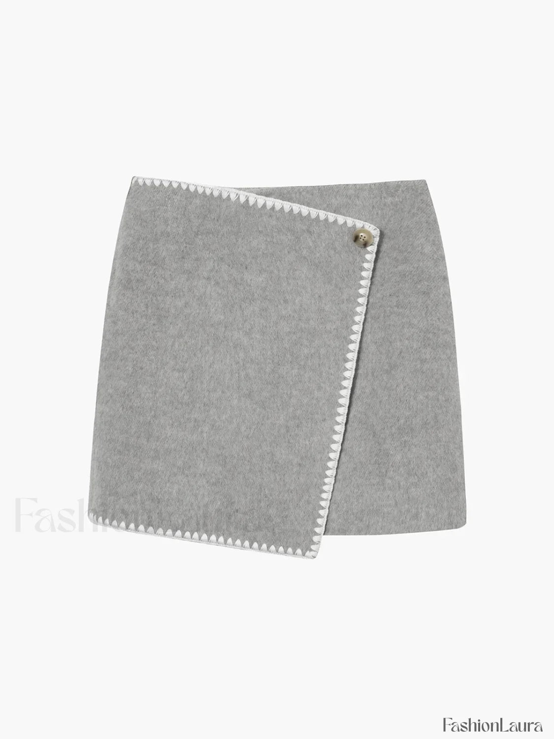 Tweed Contrast Graceful Trim Midi Skirt