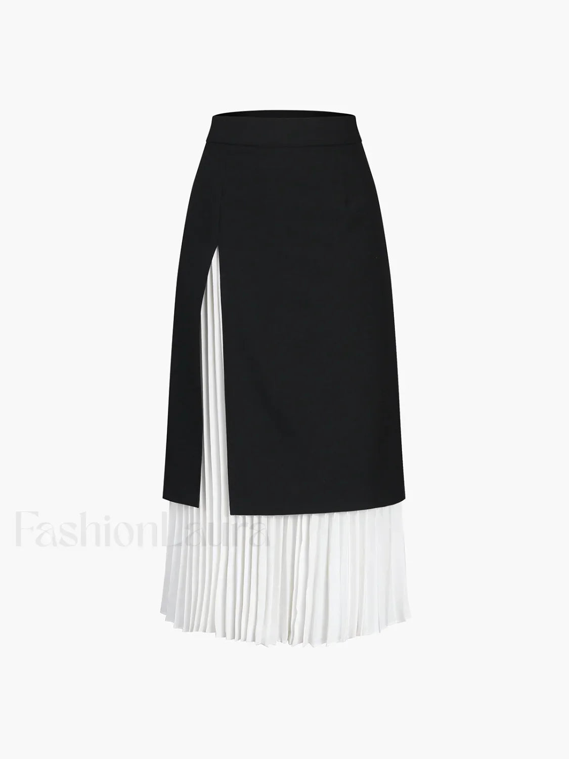 Two Tone Graceful Pleated Long Skirt
