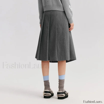 Woolen A-line Versatile Skirt